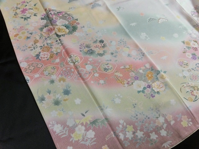 訪問着レンタル65　（京友禅訪問着/遠山ぼかしに四季の花文）3