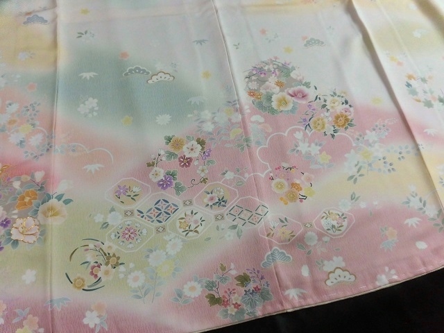訪問着レンタル65　（京友禅訪問着/遠山ぼかしに四季の花文）7