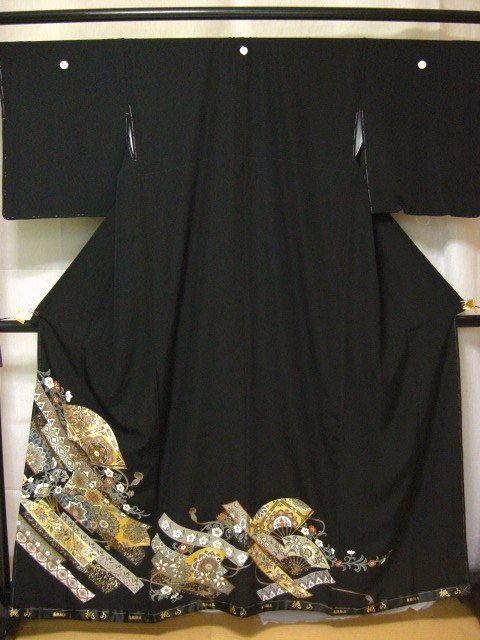 黒留袖レンタル16　（京友禅熨斗に扇面金彩）3